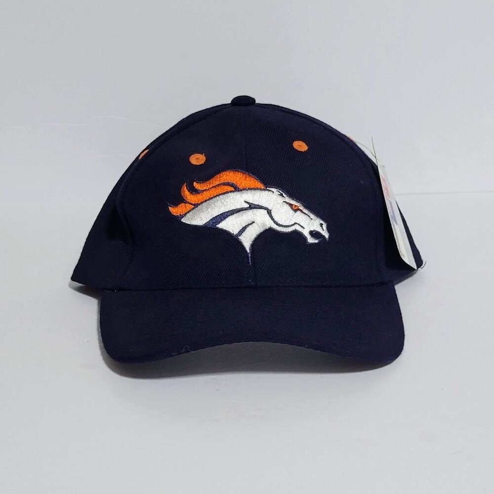 Pro Player Team NFL Denver Broncos Adjustable Strap Baseball Cap ~ Navy & Orange